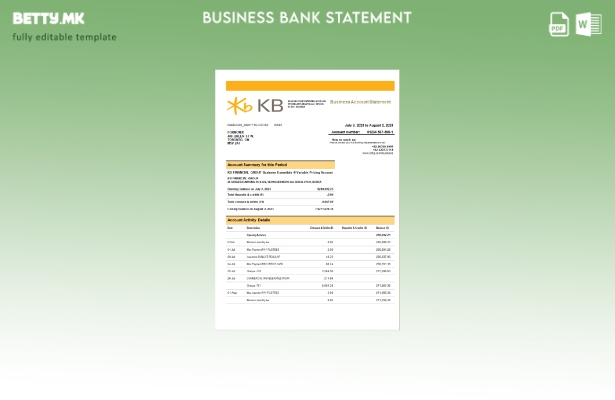 модерен стил на банкарска компанија на KB Financial Group што го проверува извод